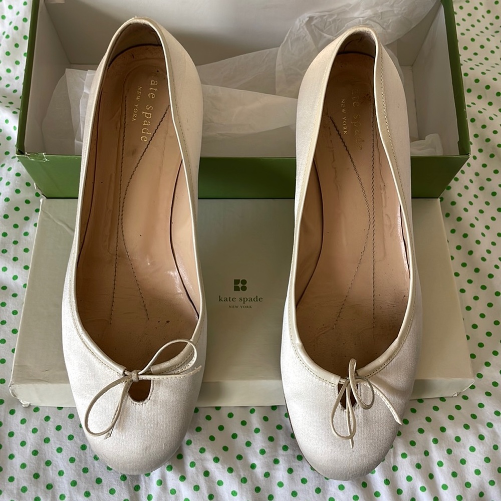 Kate Spade flats bouquet ivory white 8 1/2 B 8.5